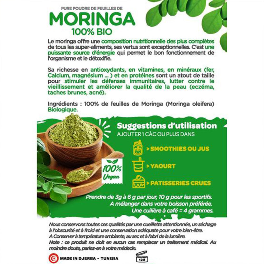 Feuilles de Moringa 100% Bio