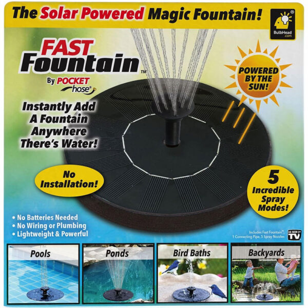 Fontaine Solaire Magique - 5 Effets d'Eau Uniques