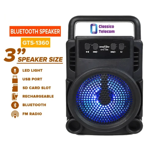 Baffle Bluetooth Portable GTS-1360