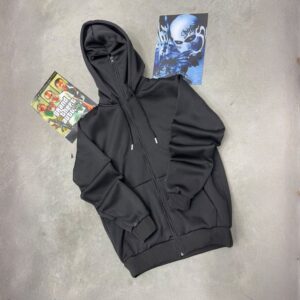 Capuche Zippé avec Cagoule Intégrée - Noir