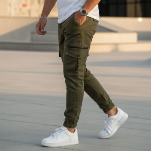 Pantalon Cargo - Vert Militaire