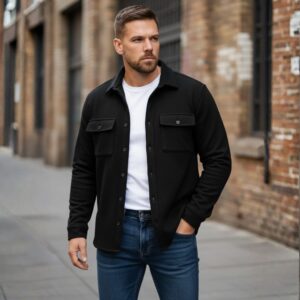 Veste Surchemise en Molleton - Noir