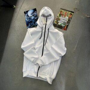 Capuche Zippé avec Cagoule Intégrée - Blanc