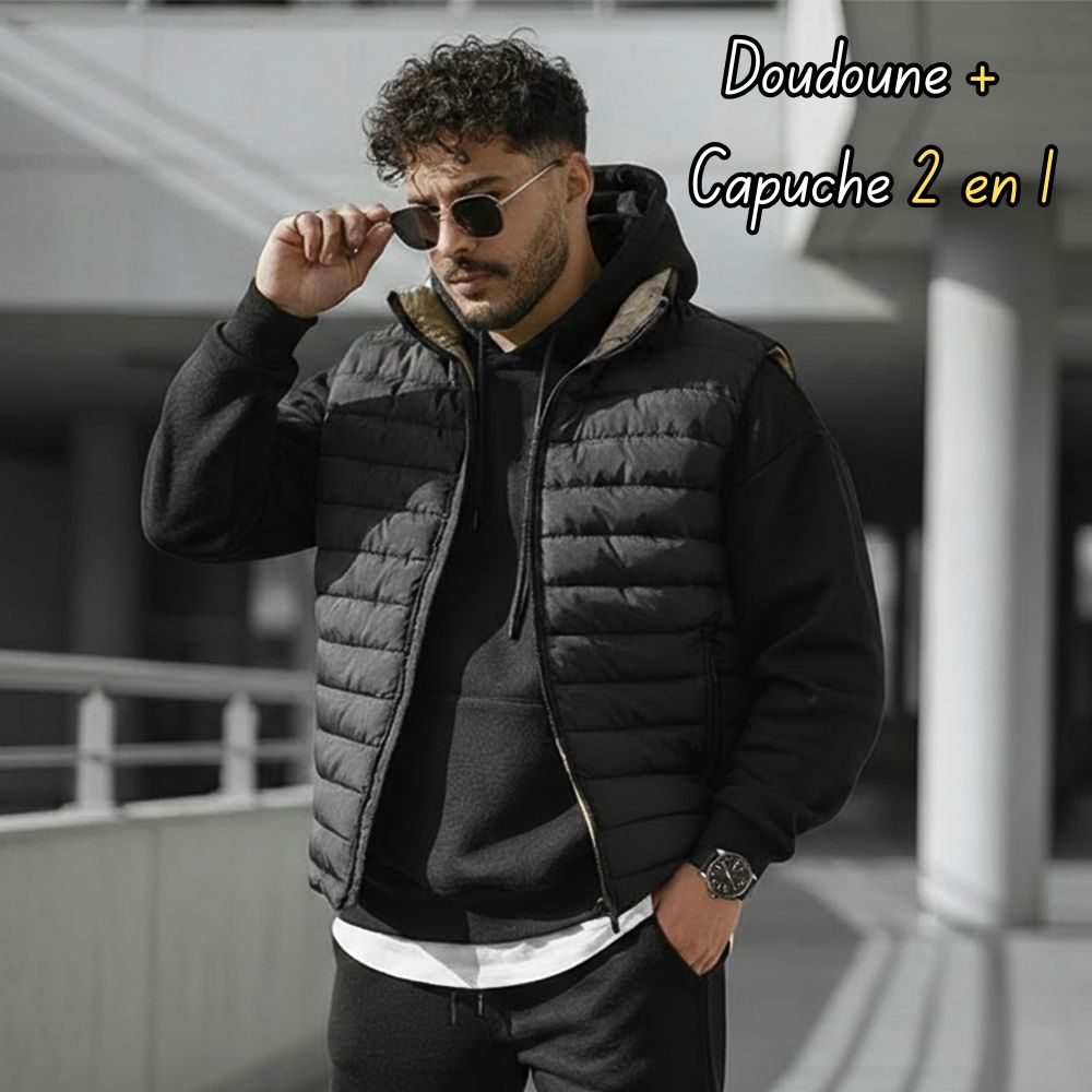 Pack 2 en 1 - Gilet Doudoune & Sweat à Capuche REF0011