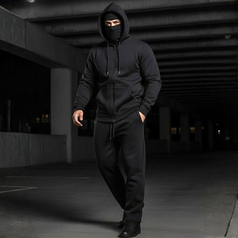 Ensemble Zippé "Ninja" avec Cagoule Intégrée REF0021